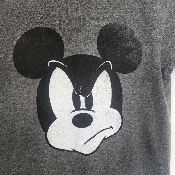 Disney Mad Face Mickey Mouse Grey Tshirt - Picture 3 of 5